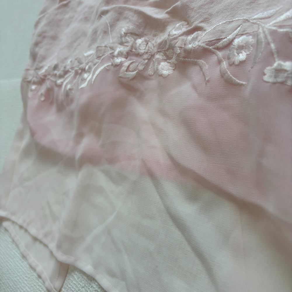 Jessica Howard Vintage Sleeveless Linen Blend Floral Hem Dress 6 Petite Pink - Picture 12 of 12
